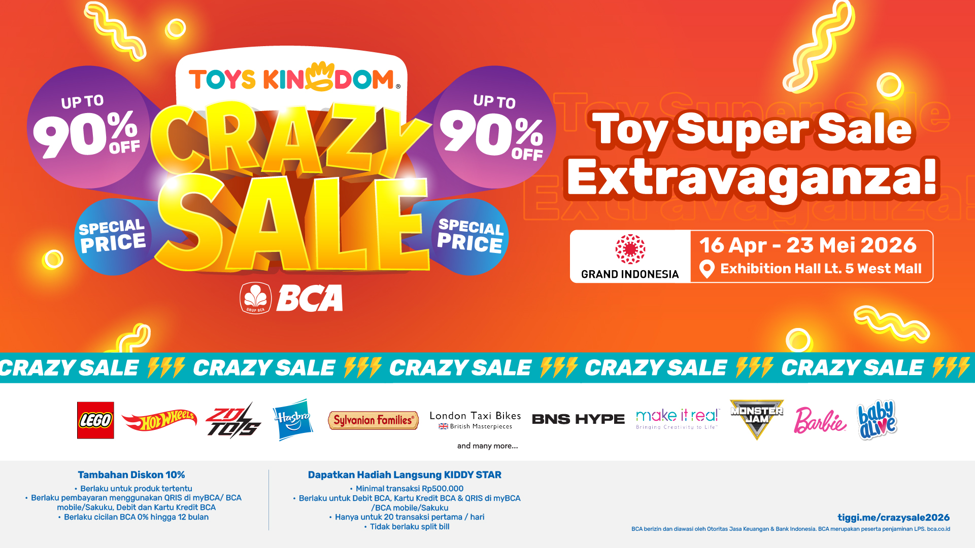 Toys Kingdom Crazy Sale Grand Indonesia 16 April - 23 Mei